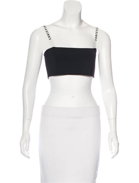 christian dior black crop top with white straps|dior dresses for women.